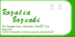 rozalia bozsaki business card